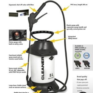 Acid Resistant Hand-Operated Spray Pump – MESTO 3275PP / 3275PE Cleaner 5L
